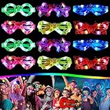 Bacxzomx 12 Pezzi LED Occhiali Luminosi per Feste - Party Neon Rave Fluo Gadget per Compleanno, Matrimonio, Natale, Halloween