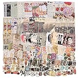 Draupnir 200 Pezzi Adesivi Decorativi Scrapbooking, 120 Vintage Vecchi Giornali Craft Paper e 80 Washi Stickers per fai-da-te Bullet Journal Accessori Diario Album Calendario - Vintage