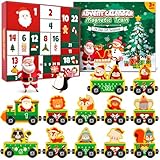 Vexyra Calendario Avvento 2025 Bambino Kinder, Calendario dell'avvento Bambina Bimbo Trenino Magnetico in Legno, Conto Alla Rovescia di 24 Giorni Calendario dell Avvento Giocattolo Regali di Natale