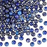 OLYCRAFT 124 pz Perline di Lapislazzuli Naturale 6 mm Perle Pietra Naturale Pietre Preziose Rotonde Bulk Perle di Spaziatura Perline Lapis per Bracciali Collana Produzione Gioielli