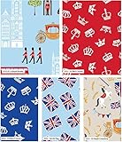 A Royal Celebration - 5 scampoli di tessuto largo 45 x 55 cm, per artigianato, cucito, decorazione della casa, artigianato per bambini