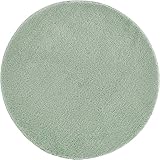 andiamo Tappeto Arezzo per soggiorno, sala da pranzo, facile da pulire, elegante, comodo, tinta unita, 67 cm, rotondo, verde salvia
