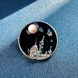 STANG Vintage Notte Fiorentina Spilla Antica Perla Foglia d'oro frammento smaltato Corpetto Cappotto Accessori Regalo