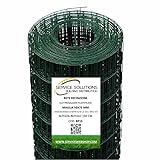 Rete Metallica Elettrosaldata Plastificata Verde – Recinzione Giardino/Orto/Animali – Rotolo 25 m, Maglia 50×75 mm, Zincata e Plastificata Resistente per Esterni | SERVICEWEBSHOP (H150CM)