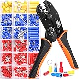 Pinza Crimpatrice,Crimpatrice Capicorda Cricchetto Automatico Autoregolante per 0,50-6mm²,Crimpatrice Capicorda Elettric con 350pz / 18 tipi capicorda