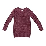 Coconudina Vestito in Maglia Ragazza Abito Morbido e Caldo Bambina Vestitino Femminuccia 8-16 Anni Chic Raffinato e Particolare Colore : Malva Taglia : 42-13 Anni