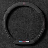 Coprivolante Auto per Bmw 3 Series 318i 318d 320i 320d 320e, Protezione Cover Volante Auto in Pelle, Microfibra Custodia Antiscivolo Traspirante Durevole Coprivolante