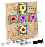 Blocco per Granny Square di Tavola,19.5*19.5 cm Tavola di blocco per uncinetto con 20 perni in acciaio inossidabile e 5 aghi,Pannello di bambù,per tendere Granny Squares,progetti di maglia e uncinetto