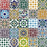 Cerames piastrelle ceramiche marocchine Pazzo – ceramiche piastrelle mosaico decorative per il bagno, la cucina, sotto le scale | Piastrelle colorate marocchine con motivo orientale 10x10 cm