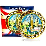Decorative Plate Detailing London Skyline, 20 cm Cut Out London Souvenir Plat...