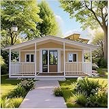 Piccole case prefabbricate modulari per adulti - 6,1 m, 9,1 m, 12,2 m, case in acciaio pieghevoli espandibili con 2-3 camere da letto e cucina completa per hotel/uffici