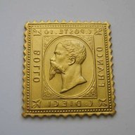 riproduzione oro francobollo usato