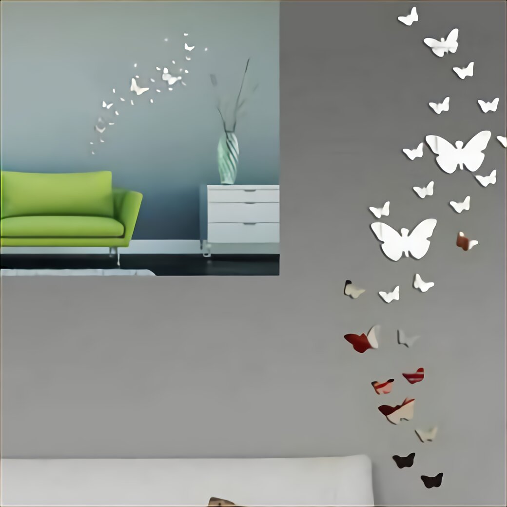 non vetro Live Love Laugh decorazione fai da te per la casa Adesivi da parete 3D a forma di farfalla autoadesivi in acrilico la camera da letto 