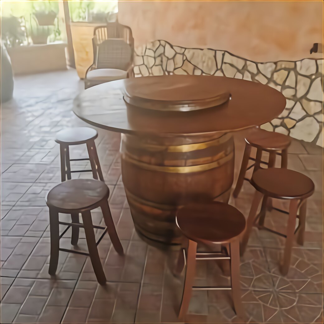 DanDiBo 5084-H Tavolino da Salotto Vintage a Mezza Botte di Vino in Legno 80 cm 