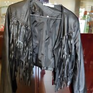 giacca ecopelle donna nero frange usato