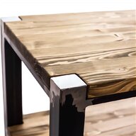 tavolo alto ferro battuto piano legno sgabelli usato