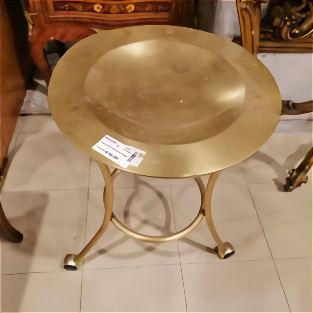 WOMO-DESIGN Tavolino da caffè rotondo Ø 75x35 cm colore ottone in vetro metallo 