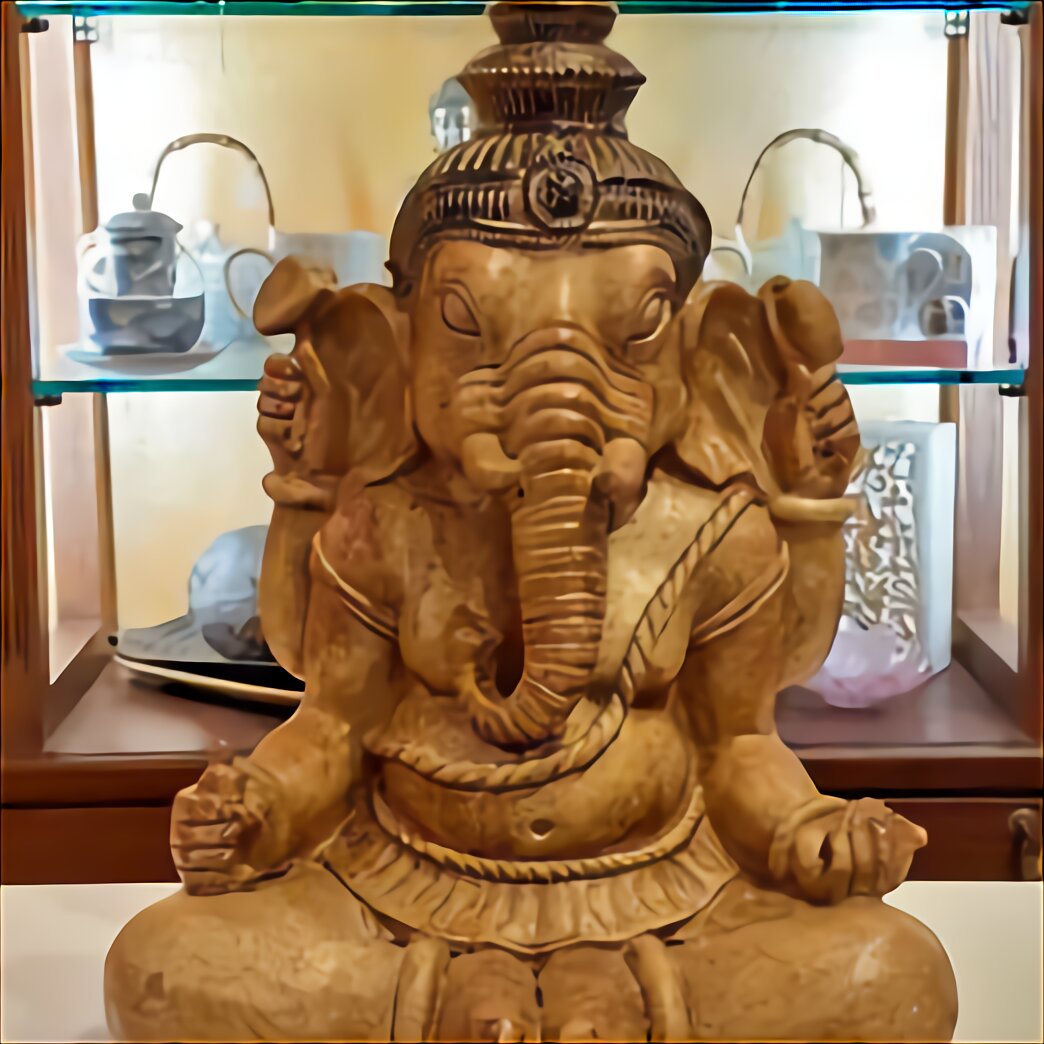 London Boutique Testa di Elefante Ganesha Statua Ornamento portacandele Set Regalo HY1418 