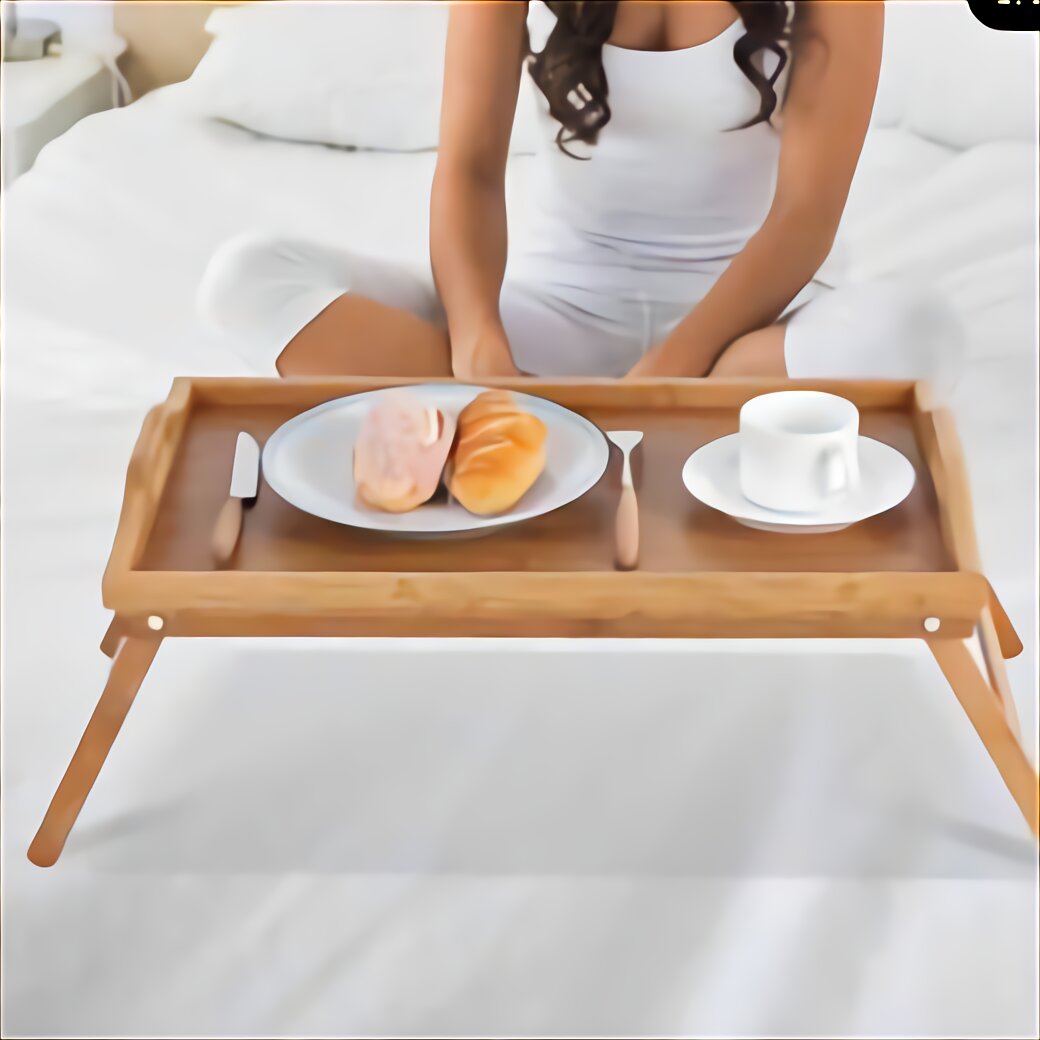 Tienda Eurasia® Tavolino pieghevole marrone di bambù vassoio per colazione 50 x 36 x 65,5 cm 