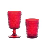 bicchieri vetro rosso usato