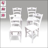 sedie legno bianco cuore usato
