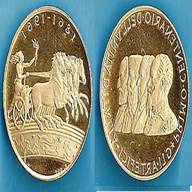 moneta centenario italia 1961 oro usato