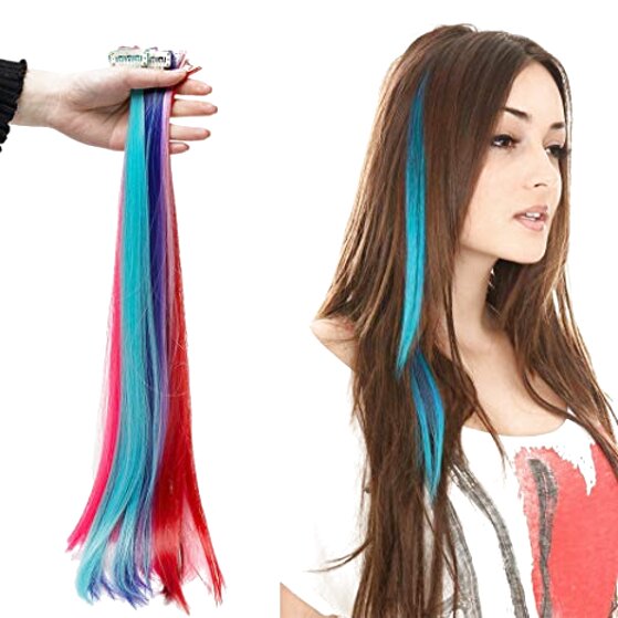 capelli con extension colorate