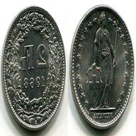 2 franchi svizzeri 1968 usato