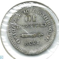 10 centesimi 1928 san marino usato