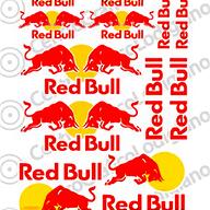 red bull adesivi usato