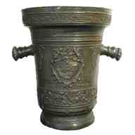 antico mortaio bronzo 1771 usato