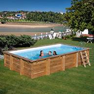 piscina fuoriterra rettangolare legno usato