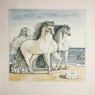 chirico litografie cavalli usato