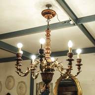 lampadario artigianale legno usato