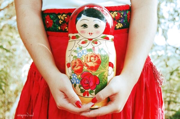 Bambola in vetro di lapponia colore: Rosso e Bianco 21 cm Goodwill Bambola Mattryoshka 