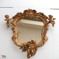 specchio antico ricamato angeli usato