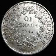 10 franchi argento usato
