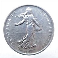 5 franchi argento francia 1960 usato