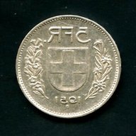 5 franchi argento usato