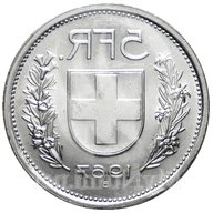 5 franchi argento svizzera usato