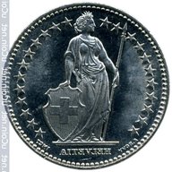 moneta 2 franchi svizzeri 1975 usato