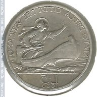 5 lire 1937 vaticano usato
